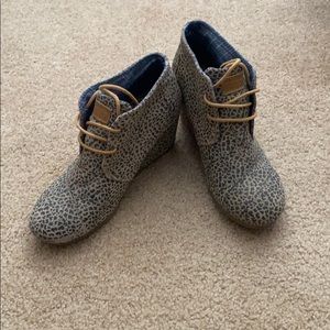 Toms Animal Print Wedge Boot